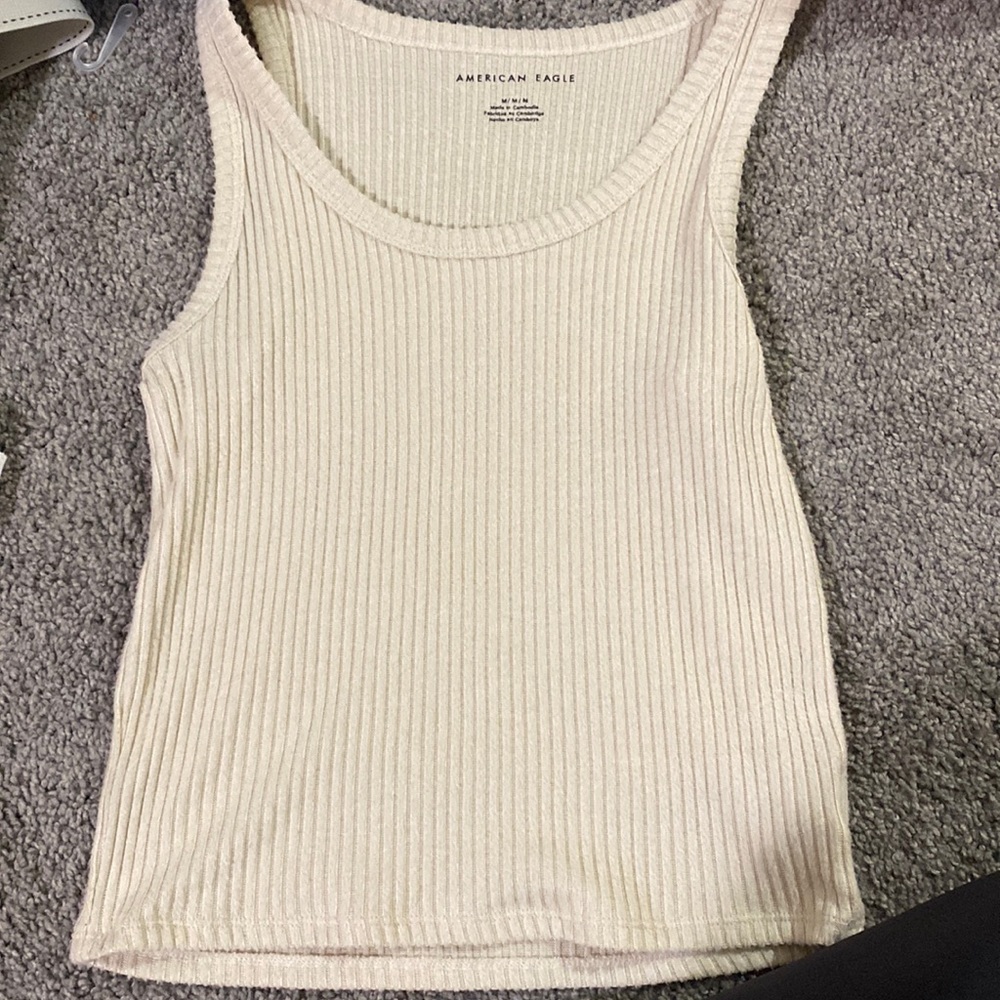 Cream Colored Full-Length Tank-top